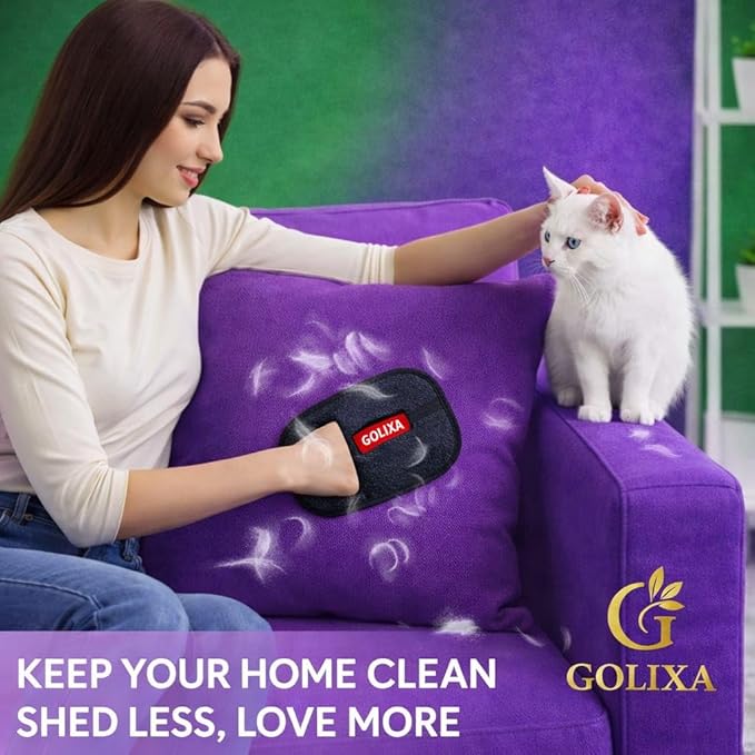 GOLIXA 4+1 Pack Pet Hair Remover Glove for Cats and Dogs, 4 Designs Electrostatic Pet Hair Removal Gloves Brush for Pets Hair, Best Animal Reusable Cats & Dogs Grooming Gloves for Hair Removal