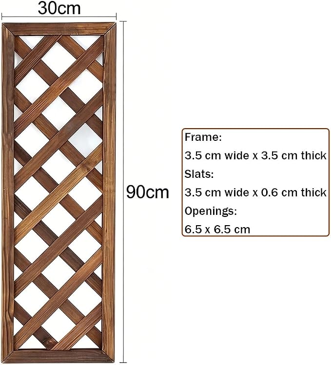 Zfmnoyev Outside Wooden Decorative Fences, Courtyard Edge Fence Board, Decorative Garden Trellis for Climbing Plants, Standing Decorative Privacy Fence Panels for Deck Patio Balcony(30x90cm)