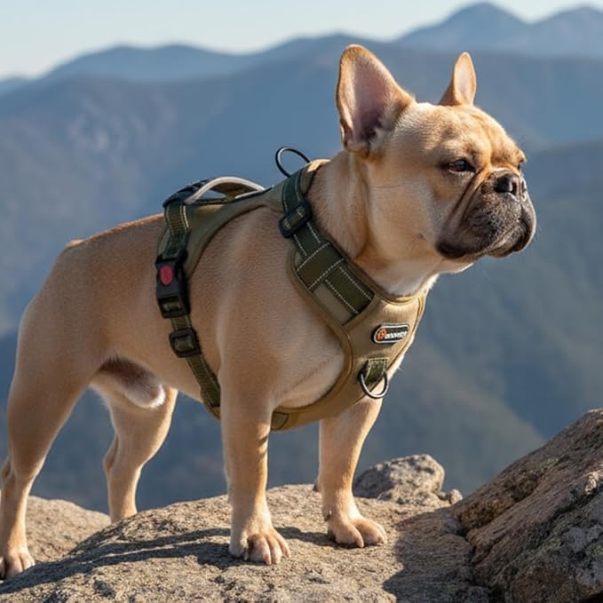 Tactical Dog Harness and Leash Set, No-Pull Adjustable Puppy Vest Collar with Handle, Dual Leash Clips, Reflective Oxford Chest Harnesses with Leashes for Small Dogs Pulling Support S Size