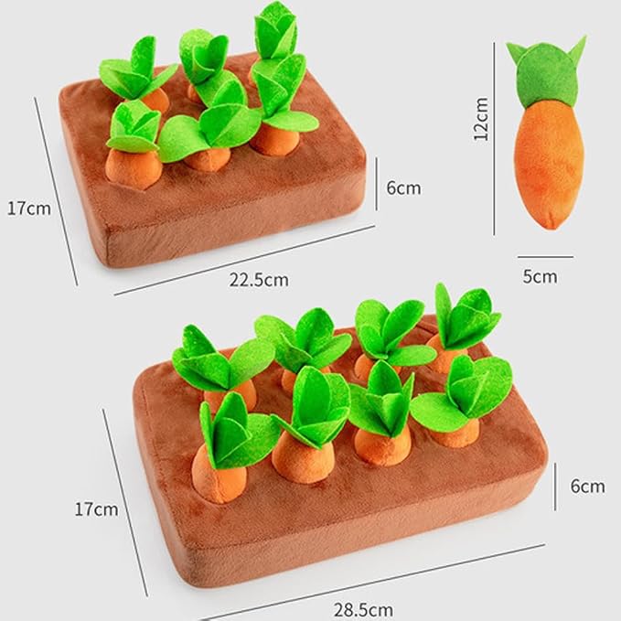 Ferret Foraging Toys Novelty Carrot Snuffle Mat Interactive Pet Treat Enrichment Toys for Small Animals Bunny Rabbit Chinchilla Guinea Pig Hamster (6Carrot)