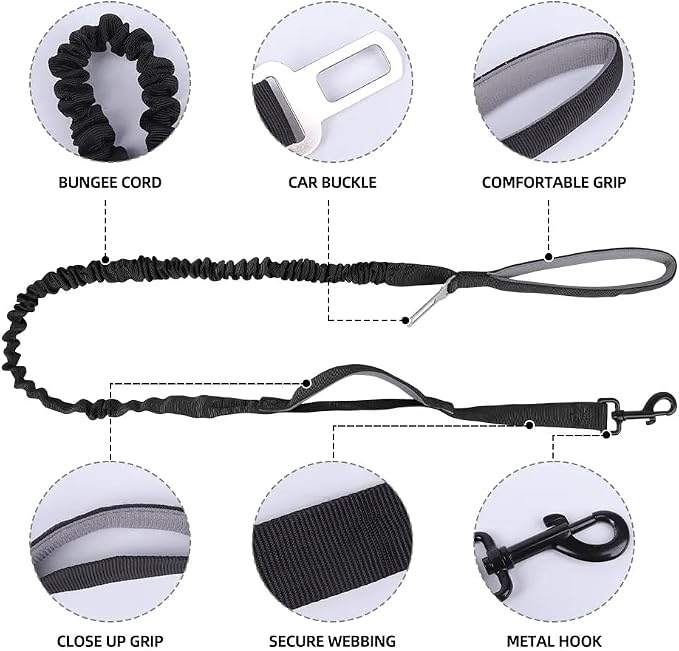Tactical Dog Harness with Leash for Large Dogs, No Pull Adjustable Dog Harness, Reflective K9 Working Pet Vest for Walking, Training (Black, S)