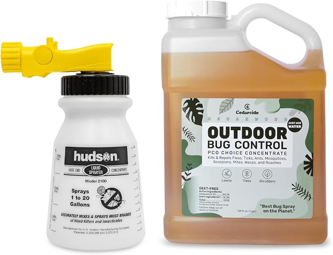Cedarcide Outdoor Bug Spray | Kills & Repels Mosquitoes, Ticks, Fleas, Mites & More with Natural Essential Oils | Family & Pet-Safe | PCO Choice | Gallon | Kills & Repels Mosquitos, Ants, Mites, Chiggers, & Aphids