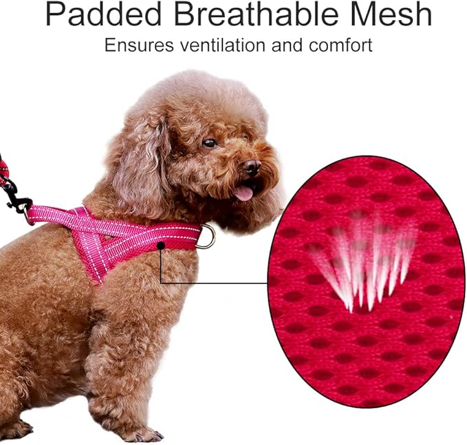 Plutus Pet No Pull Dog Harness for Puppy Small Dogs, Breathable Mesh Padded | Adjustable Reflective with Handle, Escape Proof, Quick Fit Pet Vest, Front Clip, for Training and Walking, Pink, XS