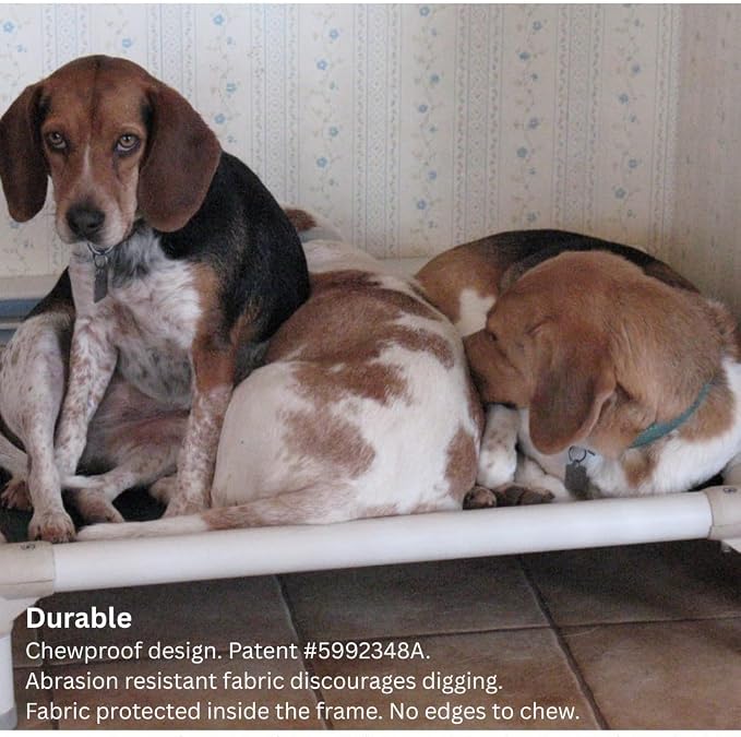 Kuranda Chewproof Elevated Dog Bed – 35" x 23" - Sunsure Textilene - Sierra
