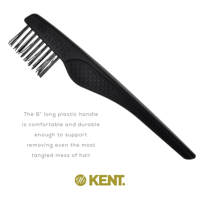 Kent Hair Brush Cleaning Tool and Hairbrush Cleaner Rake for Brush Hair Remover, for Removing Hairs and Dandruff from Brushes, Combs and Grooming Tools