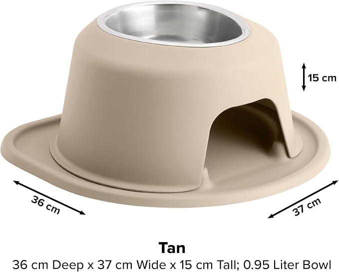 WeatherTech Single High Pet Feeding System - Raised Dog/Cat Bowl - 6" High Stand Tan (SH3206TNTN)