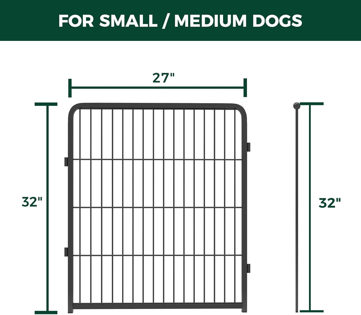 FXW Homeplus Unleashed Indoor Dog Playpen - Stress-Free and Safe Play, Heavy Duty 32 Inch 4 Wire Panels Dog Pen for Small and Medium Dogs, Black│Patented