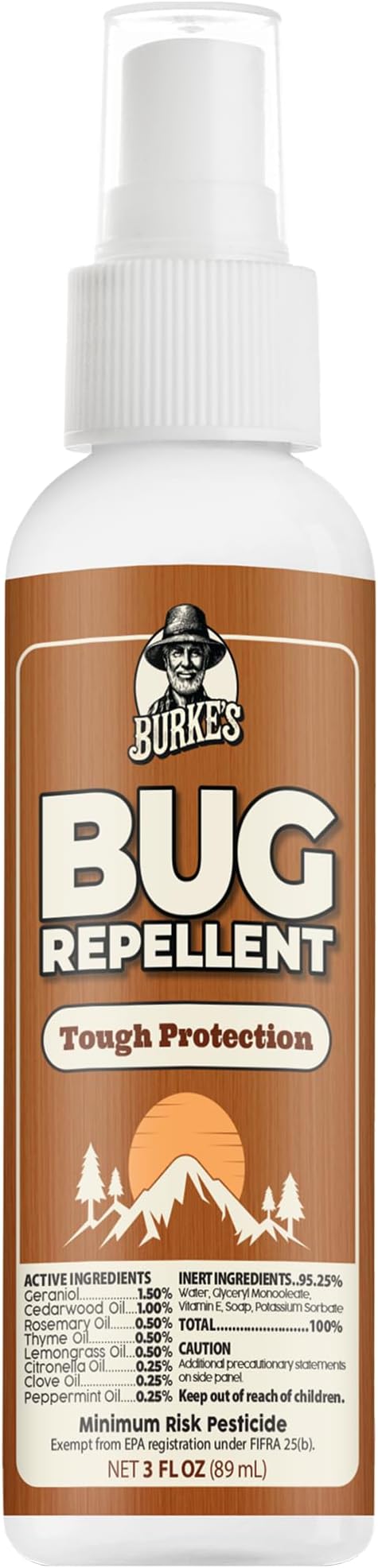 Burke’s Bug Repellent Spray (3oz) | Outdoor Protection, DEET-Free Formula, Repels Common Insects, For Camping & Hiking, Made in USA