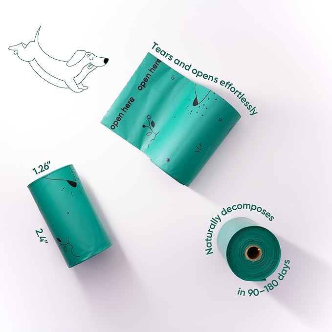 Pet Hills Heavy Duty Compostable Dog Poop Bags – 270 Count, 25% Thicker, Leakproof & Unscented Refills, Fits All Dispensers, Plant-Based, TÜV OK Compost HOME Certified