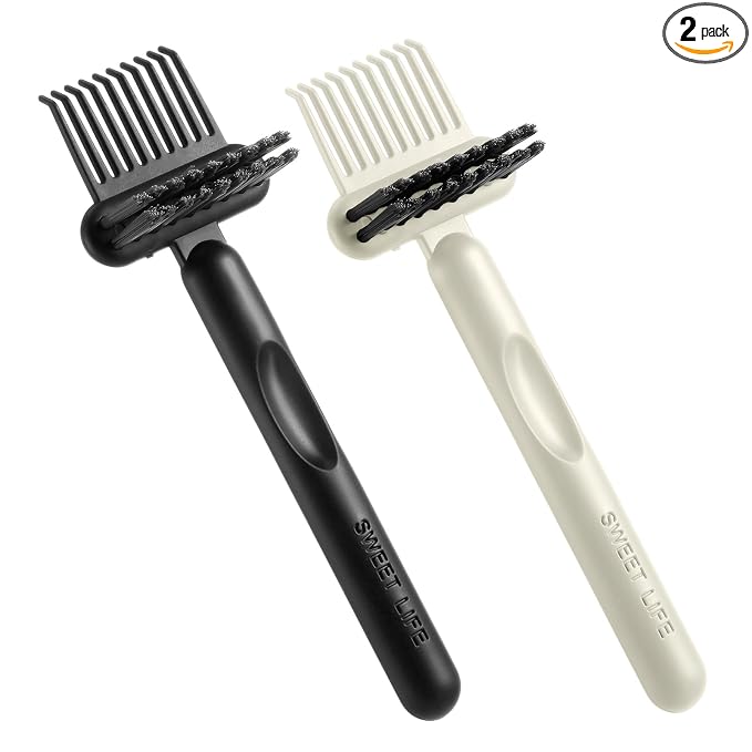 2Pcs 2-in-1 Hair Brush Cleaner & Remover Tool Brush Cleaning Tool Comb Cleaner Effective Hairbrush Cleaner Hair Brush Remover Rake for Man Woman Home Travel Salon Removing Hair Dust (Black, White)