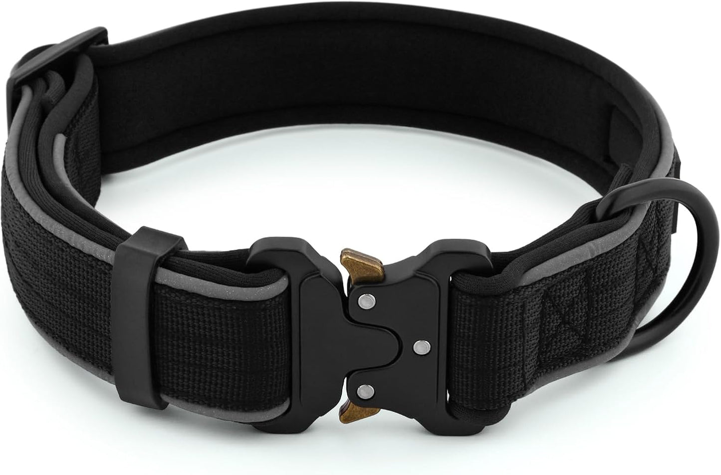 Plutus Pet Tactical Dog Collar, Reflective, Adjustable Heavy Duty Dog Collar, Soft Padded and Comfortable, for Small Medium and Large Dogs (Black, XS)