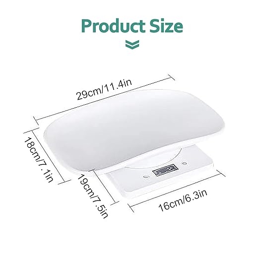 Digital Pet Scale LCD Electronic Small Animals Weighing Scale, Kitchen Food Scale, Mini Precision Grams Weight Balance Scale with g/ml/oz/lb for Pup/Cat/Hedgehog/Ferret/Hamster/Tortoise/Lizard