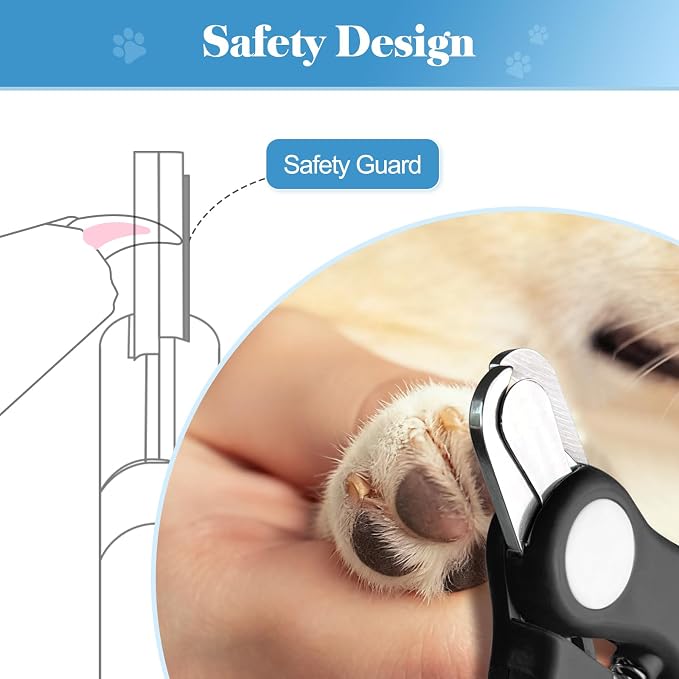 Swihauk Heavy Duty Dog Nail Clippers and Trimmers, Professional Pet Nail Clippers with Nail File for Dogs Cats Small Animal, Claw Clippers with Safety Guard to Prevent Over-Cutting, Black