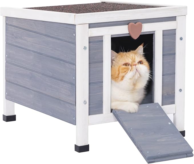 Petsfit Outdoor Cat House Weatherproof, Outside Shelter for Feral Cats, Rabbits, Chicken, Small Animal Houses & Habitats, Idea for Guinea Pigs Pigeons Ducks Tortoises