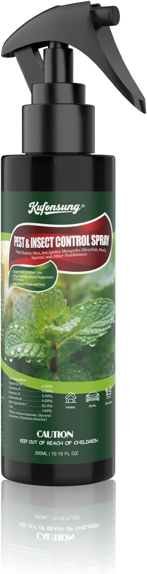 Peppermint Oil Spray for Rodents and Bugs,Indoor & Outdoor use | Natural Plant-Based Pest & Insect Repellent for Spider,Ant,Silverfish,Roach & More,Safe for Home,Pet & Family,10.15oz