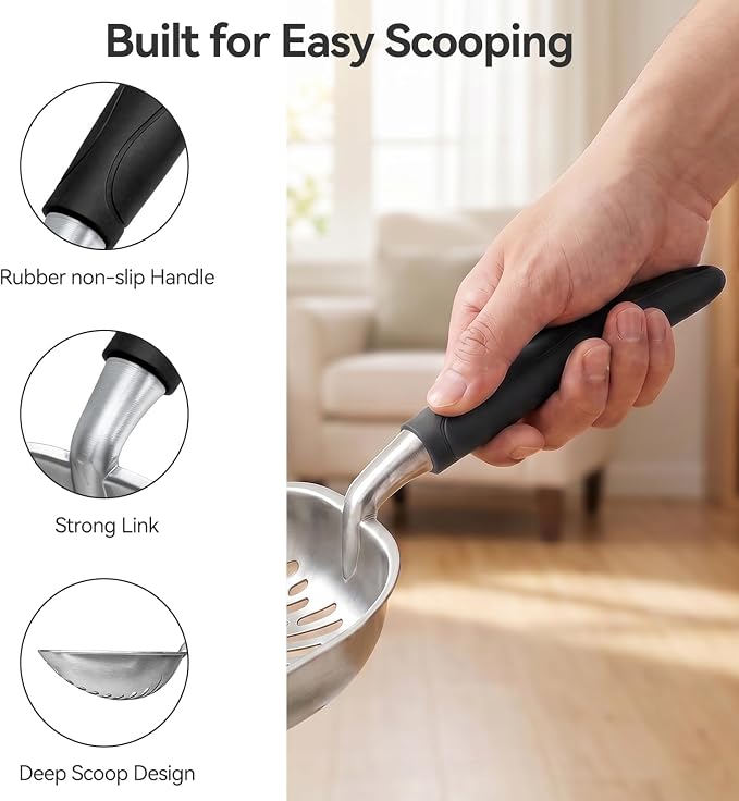 Cat Litter Scoop, Kitty Metal Scooper with Long Handle | Heavy Duty Aluminum Deep Sifter, Rustproof Durable Kitten Poop Shovel for Travel & Small Litter Box