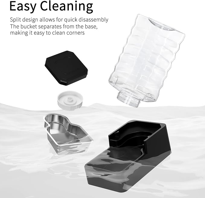RIZZARI 10L Gravity Dog Water Bowl Dispenser: Wide Mouth Filter-Free Design | Stable Anti-Spill Base/Dishwasher Safe Bowl / Multi-Pet Friendly Design/Travel & Workday Ready /Low Maintenance Daily Use