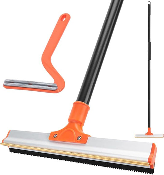 Carpet Rake for Pet Hair Removal, 57'' Long Handle Dog and Cat Hair Remover Tool to Fluff Rug, Stair Carpets and Couch Cleaning Rake