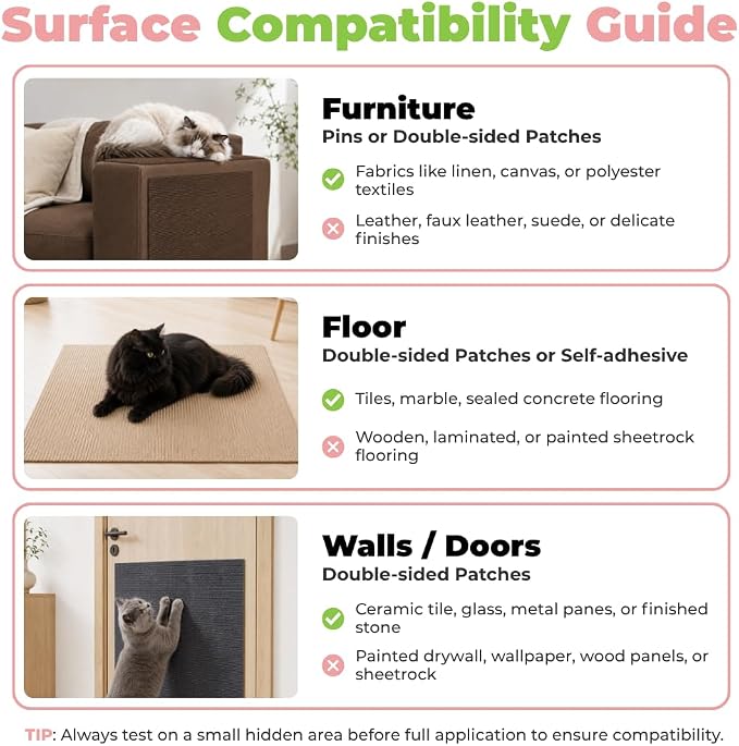 Best Pet Supplies Catify Cat Scratcher, Fun Interactive Scratchers, Posts, Poles, Claw Safe, Furniture Saver Indoor Play Support Natural Cat Behaviors Heavy Duty - Gray Mat - L: 39"