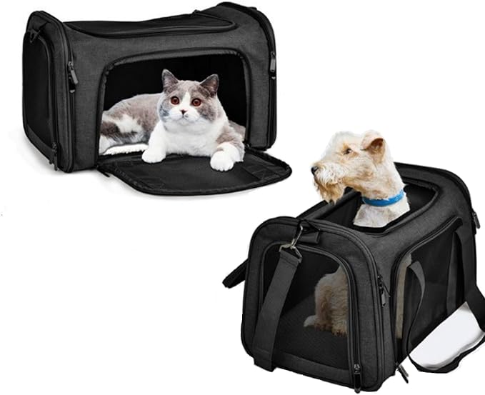 Airline Approved Cat Carriers Dog Carriers Soft-Sided Pet Travel Breathable | Large Size,Airline Approved,For Puppies/Kittens/Rabbits, 5-Sided Breathable Mesh, Self-Locking Zippers, For Cats and Dogs