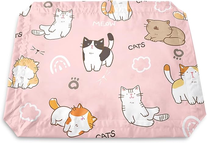 Kawaii Cat Pattern Orthopedic Elevated Dog Pet Bed(47"X31"X9"),with Metal Frame,Printing Breathable Waterproof Dog Kennel,Sleeping Bed Set for Small Medium Large Dogs Cats,for Home,Outdoor Use