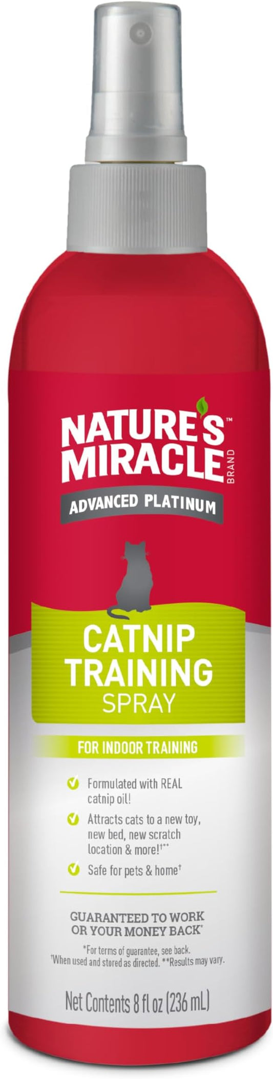 Nature’s Miracle Advanced Catnip Training Spray with Real Catnip Oil Attracts Cats and Encourages Positive Behavior, 8 Ounces