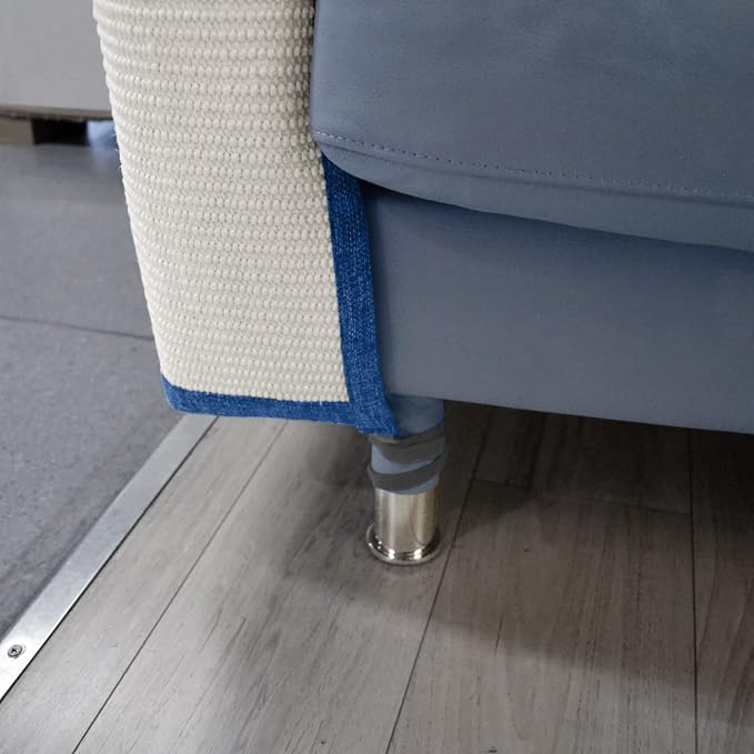 Cat Scratch Furniture Protector with Natural Sisal for Protecting Couch Sofa Chair Furniture,Couch Cat Scratch Protector 23.6" W*19.7" H (Dark Blue, Right Hand)