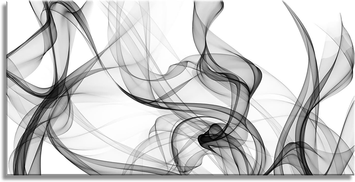 XXMWallArt FC3875 Abstract Wall Art Light Streak Black and White Abstract Line Canvas Wall Art for Living Room Bedroom Bathroom Office Wall Decor