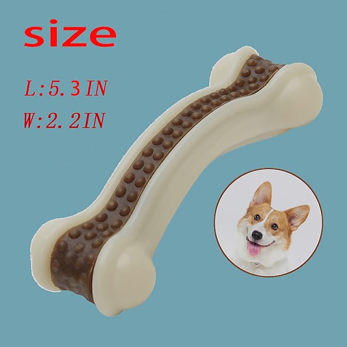 BETTEPROD Dog Chew Bones Toys for Aggressive Chewers, 6 Pack Real Beef Flavor Bones,Indestructible Dog Toys for Large/Medium Breed, NylonToys
