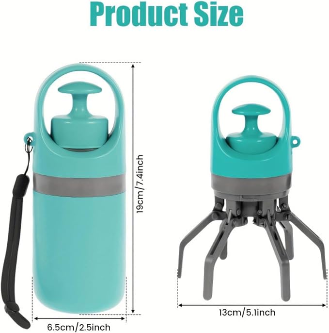 Portable Poop Scooper With Bags Attachment Quick Pet Poop Claw Grabber