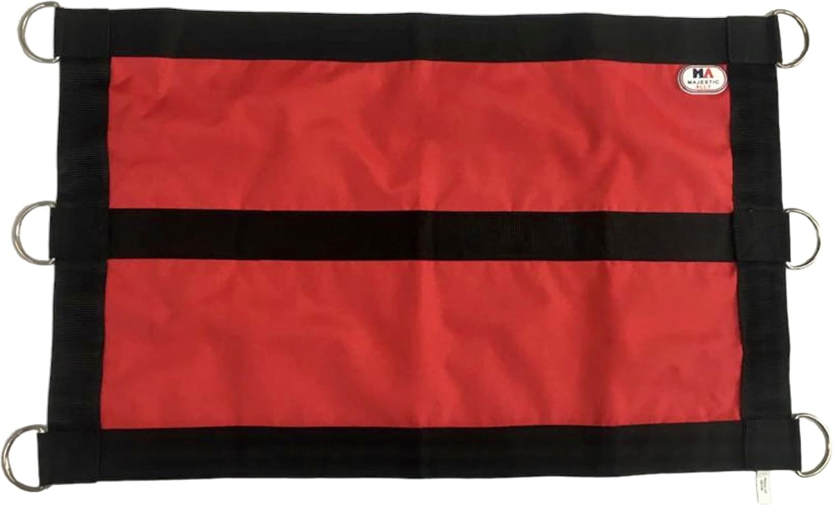 Majestic Ally 1200D 29"x19" Horse Stall Guard with Replaceable and Adjustable Length Straps and Replaceable Hardware (Red Black)