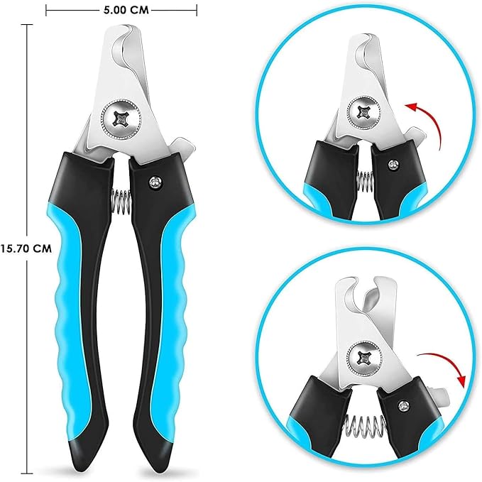 NVNAN 5-in-1 Pet Grooming Kit: Deshedding Rake, Nail Clipper, Grooming Gloves & Massage Brush for Dogs and Cats (Nail Clipper Set)