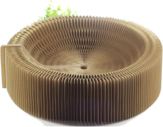 Cat Scratcher Lounge Bed - Collapsible Round Shape for Big Cat, Honeycomb Paper, 20 Inch