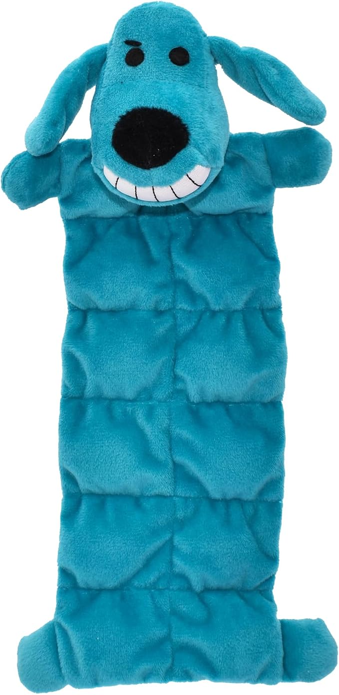 Multipet Original Loofa Dog Plush Toy Mat - Squeaky Toys for All Dogs - Extra Soft Plush - Stuffed Animal Dog Toys for Playing (1 Count, 12”, Random Color Surprise)