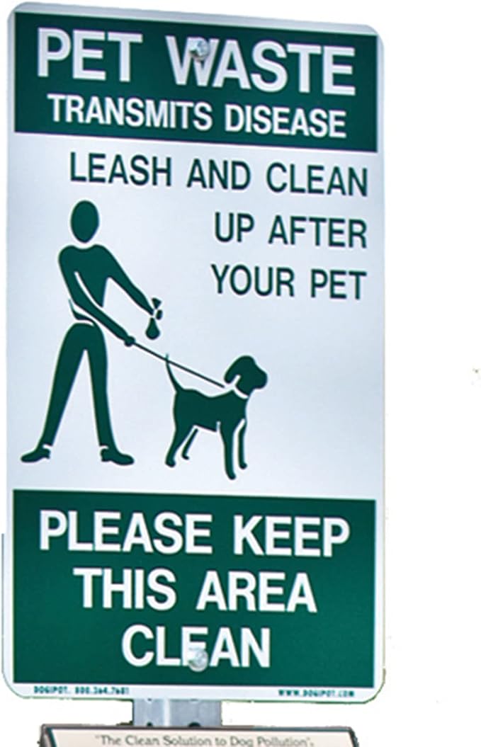 DOGIPOT 1003-L Pet Station Includes Sign, Dispenser, Steel Receptacle, Litter Bag Rolls and Liner Trash Bags, Forest Green