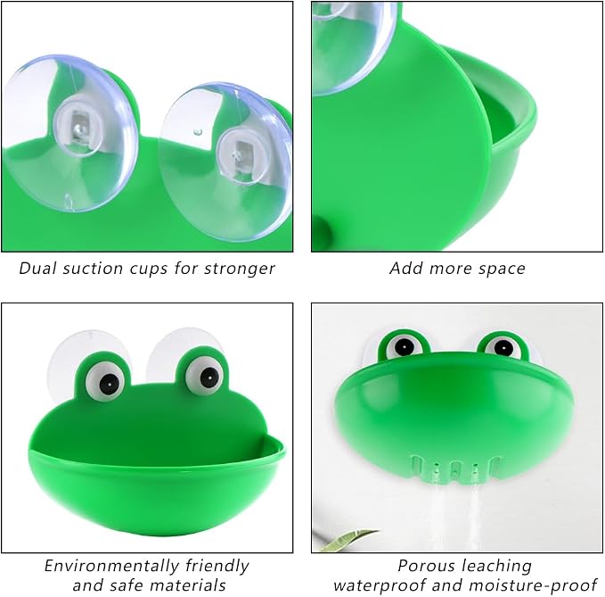 2 Pack Frog Suction Terrarium Hide for Tree Frogs Toads Tadpoles | Dual suction cups stick to glass, drain holes keep interior dry, smooth hard plastic, frog decor for rainforest vivarium
