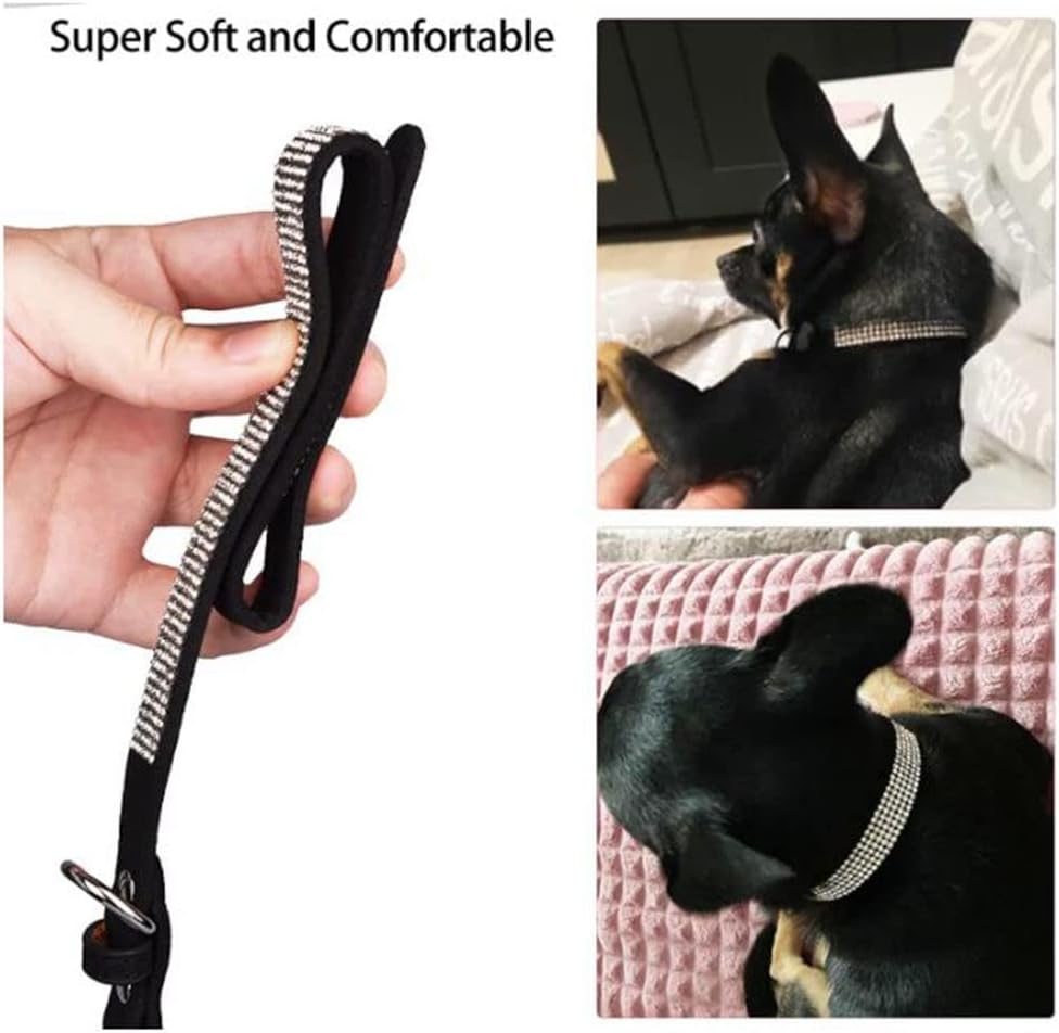 Rhinestone Dog Collar for Small Dogs, Bling Diamond Fancy Crystal Glitter Pretty Jewel Pet Puppy Collars for XXS XS Small Medium Large Breed Girl Dogs Female Cats Kitten, Colorful Hot Pink S
