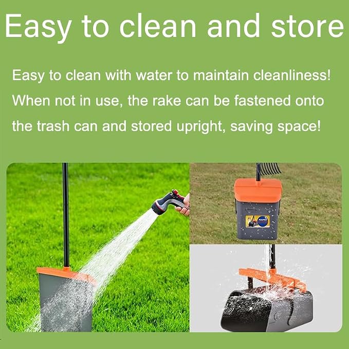 Pooper Scooper with 85 Bags & Swivel Box, 46-Inch Adjustable Long Handle and Rake, Heavy Duty Poop Scooper for Large Medium Small Dogs, Yard Lawn Kennel Waste Cleanup Tool