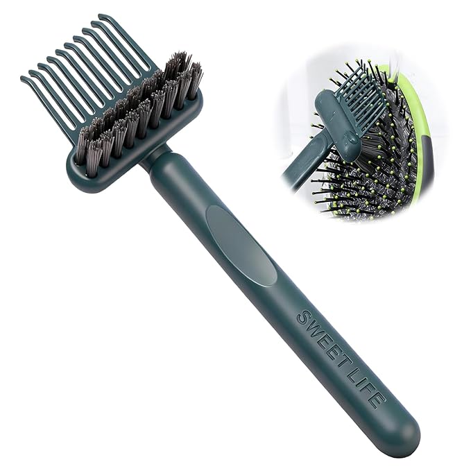 Hair Brush Cleaning Tool,2-In-1 Comb Cleaner,Portable Hair Brush Cleaning Tool,for Removing Hair and Dust,Suitable for Home and Hair Salon（Green）