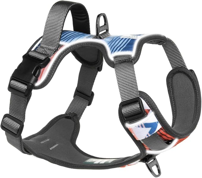 Embark No Pull Dog Harness, Reflective Adjustable Training Vest, No Choke | Adjustable straps fit all dog breeds with sturdy hooks; 360° reflective trim, soft padded Harness Design for All Dogs