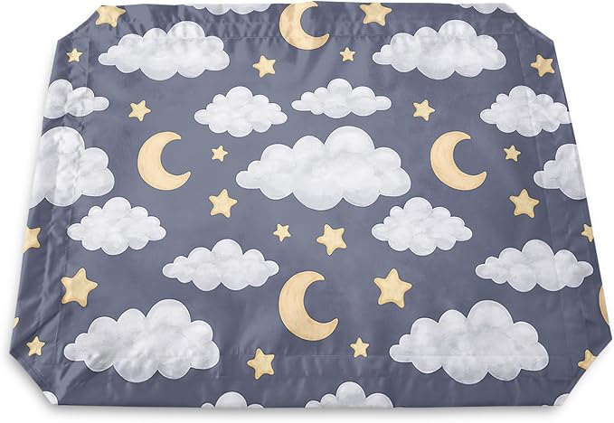 Black Night Cloud Moon Pattern Orthopedic Elevated Dog Pet Bed(47"X31"X9"),with Metal Frame,Breathable Waterproof Dog Kennel,Sleeping Bed for Small Medium Large Dogs Cats,for Home,Outdoor Use