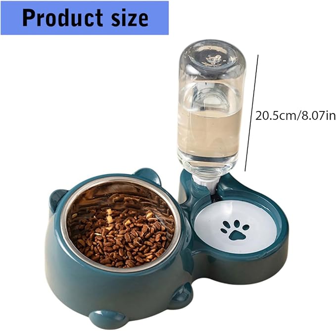 Elevated Removable Pet Feeders, Outdoor Cats Feeding Station, Purpose Food & Water Bowl Combo, Leak & Spill Resis-tant Stainless Steel Bowls, Easy Cleans Space Saving for Cats Dogs