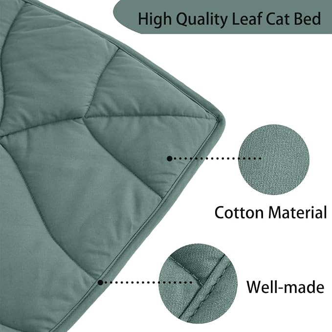 Letalong 30 X 20 Inch Leaf Shaped Cotton Cat Bed Pad, Warming Cat Mat, Pet Warming Pad for Cats, Warmer Mat for Feral and Indoor Cats, 2025 Enlarged and Thickened Leaf Beds