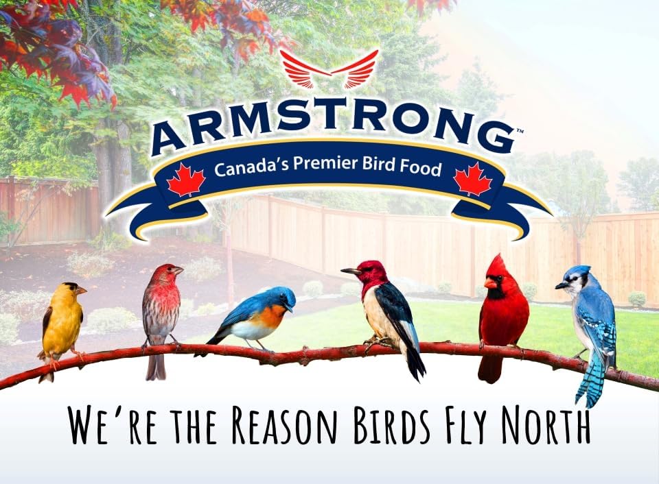 Armstrong Wild Bird Food Premium Blend, 30.8 Pounds - with White Millet, Black Oil Sunflower, Wheat, Peanuts, Striped Sunflower and Safflower for Northern Cardinals and Black-Capped Chickadees