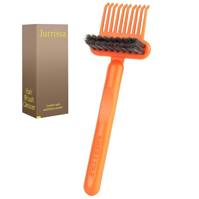Hair Brush Comb Cleaning Tool Comb,2-in-1 Hair Brush Cleaner Tool, Portable Remover Rake for Removing Hair Dust, Home and Salon Use (Orange)