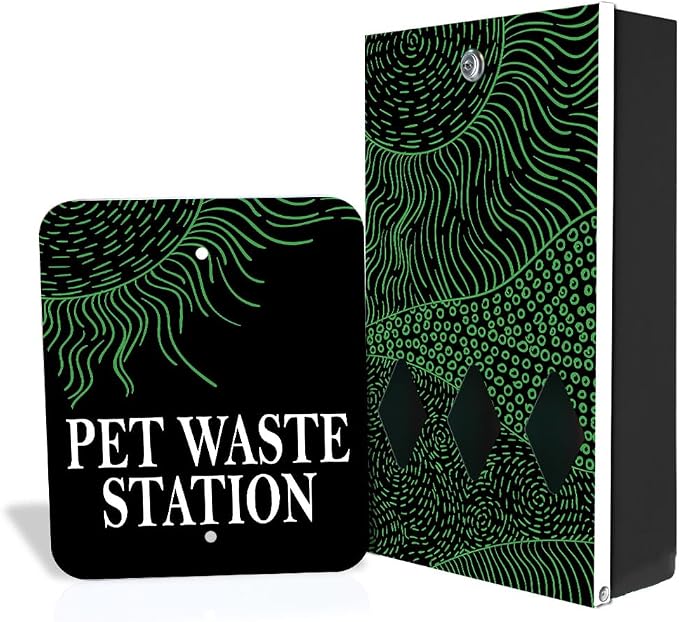 Zero Waste USA - DISPENSE-ART™ Roll Bag Dispenser & Sign - Rolling Hills | UV-printed roll bag dispenser & matching sign, 400 bags, 25% more storage, mounts to walls, posts & fences