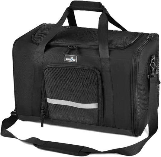 Dog Carriers for Small Dogs, Cat Carrier Travel, Expandable, Collapsible, 900D High Density Oxford Cloth, Wear-Resisting, Anti Tearing, Reflective Tape,Safety Lock Zipper