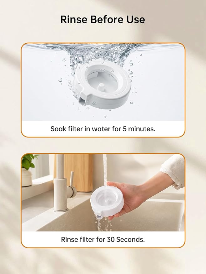 Pet Water Dispenser Replacement Filter, Filters for 3L/3.6L/4.6L/6L/8L Gravity Automatic Dog Water Fountain, Auto-Refill Pet Waterer Filter Replacement, 4 Filters with 1 Brush