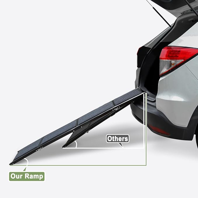 71" Long Dog Ramp for Car, Foldable Pet Dog Ramps for Large Dogs for Truck | Foldable 17" Wide Portable Dogs Ramp for Truck, Non-Slip Ramp for Dogs to Get in Car, Pet Ramp for Large Dogs Up to 150LBS