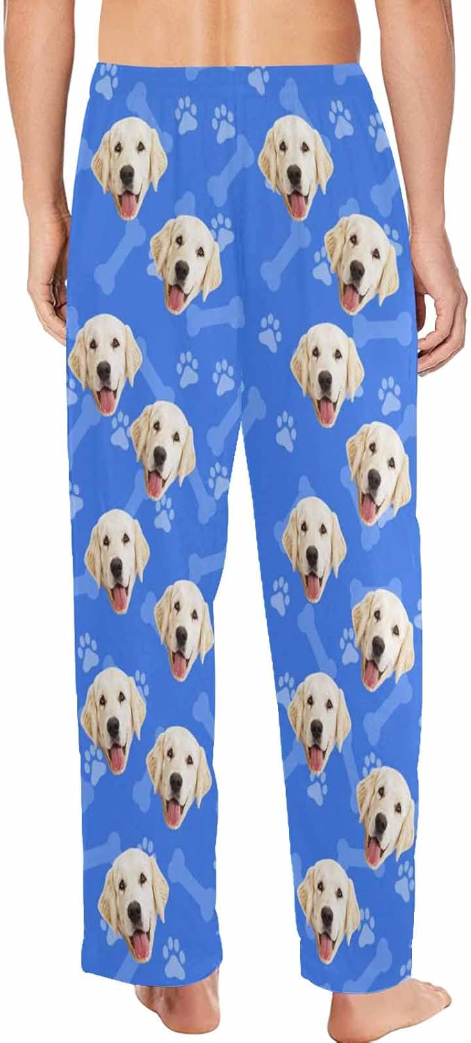 MyPupSocks Customized Face Pajamas Pants Photo Pajama Bottoms for Men S-XXL
